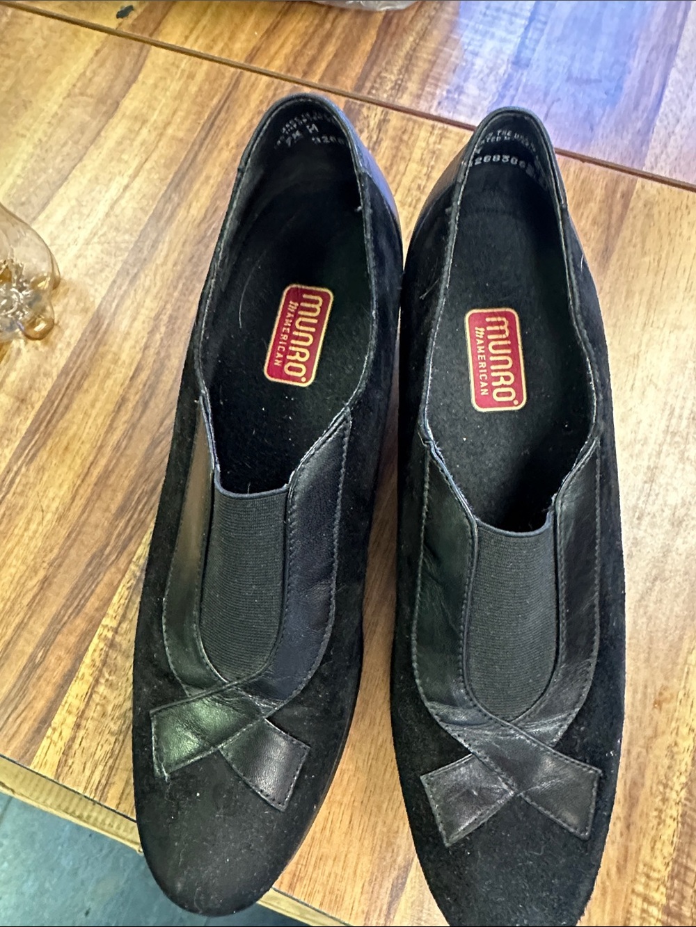 Munro Black Suede Slip-On Loafers for Men
